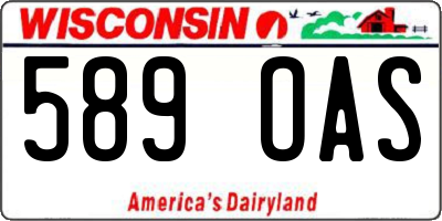 WI license plate 589OAS
