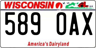WI license plate 589OAX