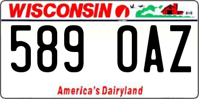 WI license plate 589OAZ