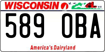 WI license plate 589OBA