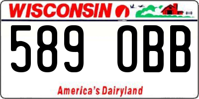 WI license plate 589OBB