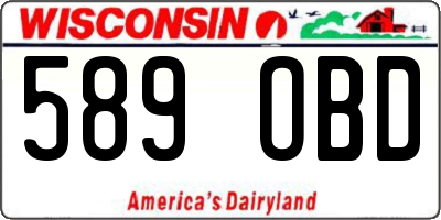 WI license plate 589OBD