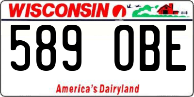 WI license plate 589OBE
