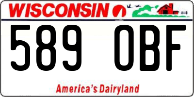 WI license plate 589OBF