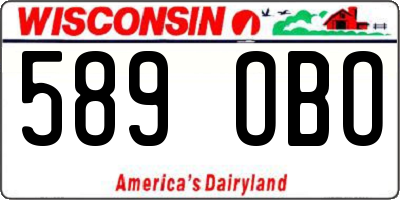 WI license plate 589OBO