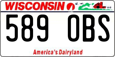 WI license plate 589OBS