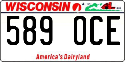 WI license plate 589OCE