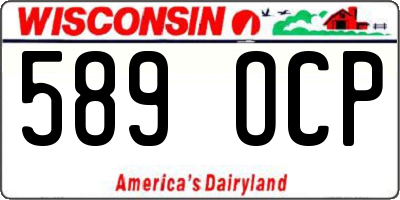 WI license plate 589OCP