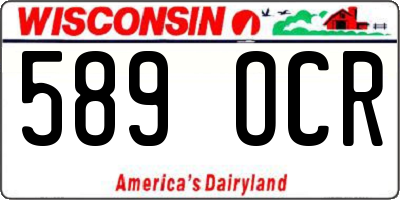 WI license plate 589OCR