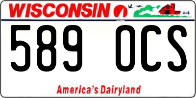 WI license plate 589OCS