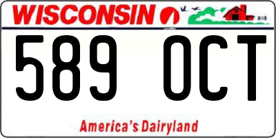 WI license plate 589OCT