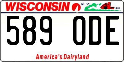 WI license plate 589ODE