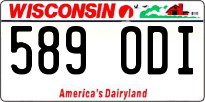 WI license plate 589ODI