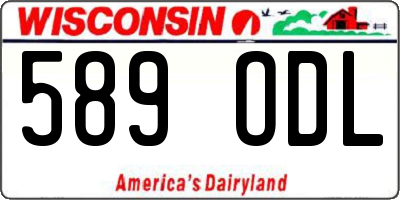 WI license plate 589ODL