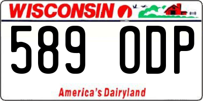 WI license plate 589ODP