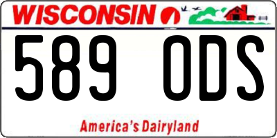 WI license plate 589ODS