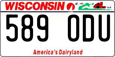 WI license plate 589ODU