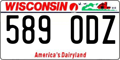 WI license plate 589ODZ