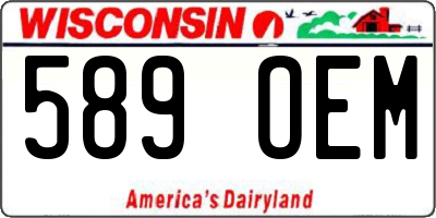 WI license plate 589OEM