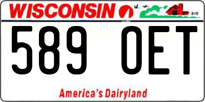 WI license plate 589OET