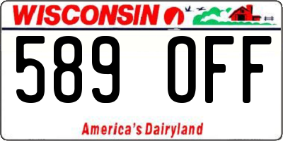 WI license plate 589OFF