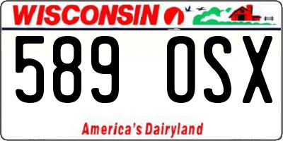 WI license plate 589OSX