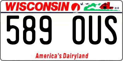 WI license plate 589OUS
