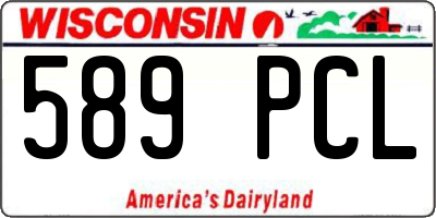 WI license plate 589PCL