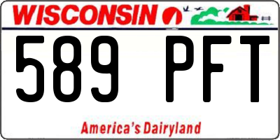 WI license plate 589PFT