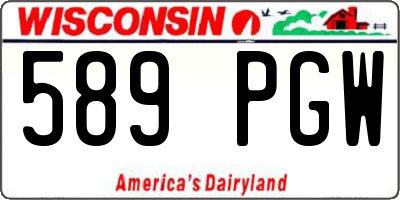 WI license plate 589PGW