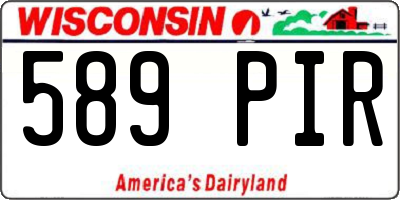 WI license plate 589PIR