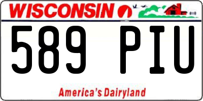 WI license plate 589PIU