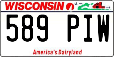 WI license plate 589PIW