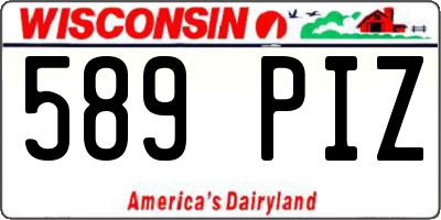 WI license plate 589PIZ
