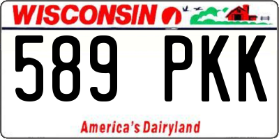 WI license plate 589PKK