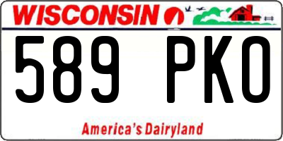 WI license plate 589PKO