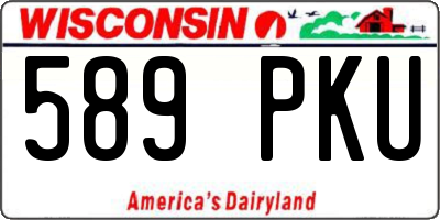 WI license plate 589PKU