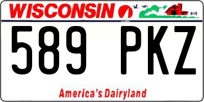 WI license plate 589PKZ