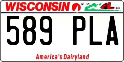 WI license plate 589PLA