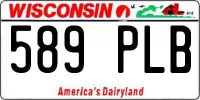 WI license plate 589PLB