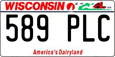 WI license plate 589PLC