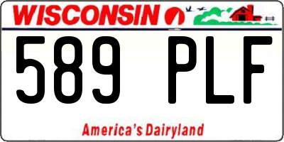 WI license plate 589PLF