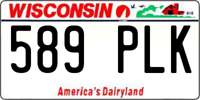 WI license plate 589PLK