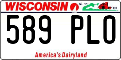 WI license plate 589PLO