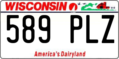 WI license plate 589PLZ