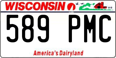 WI license plate 589PMC