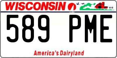 WI license plate 589PME