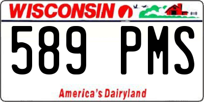 WI license plate 589PMS