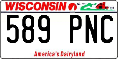 WI license plate 589PNC