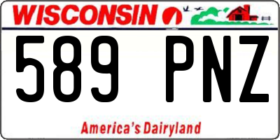 WI license plate 589PNZ